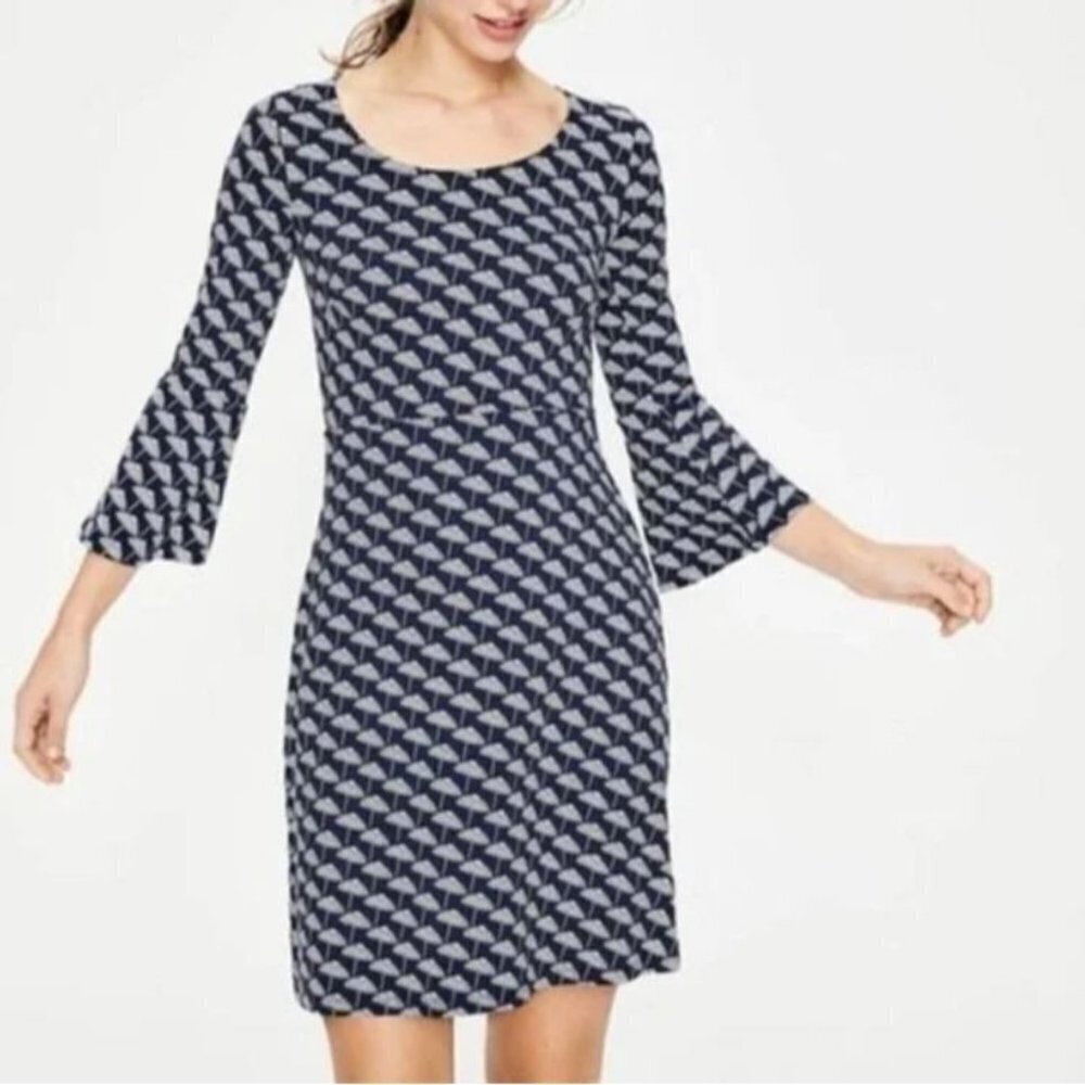 Boden Miriam Jersey Tunic Dress in Navy Parasol Size 10 Umbrella Print